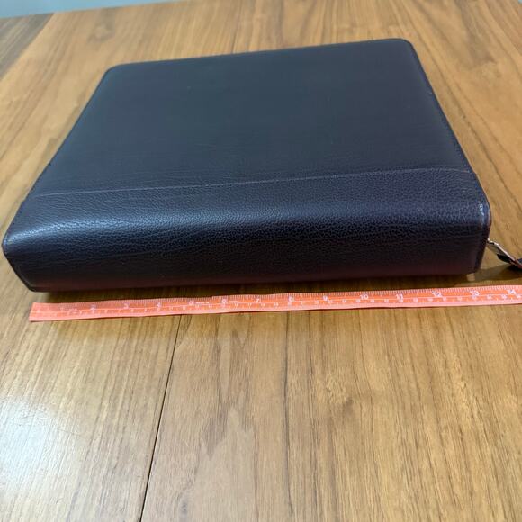 Franklin Quest Planner Brown Reddish Pebbled Leather Full Zip Large - Picture 12 of 16